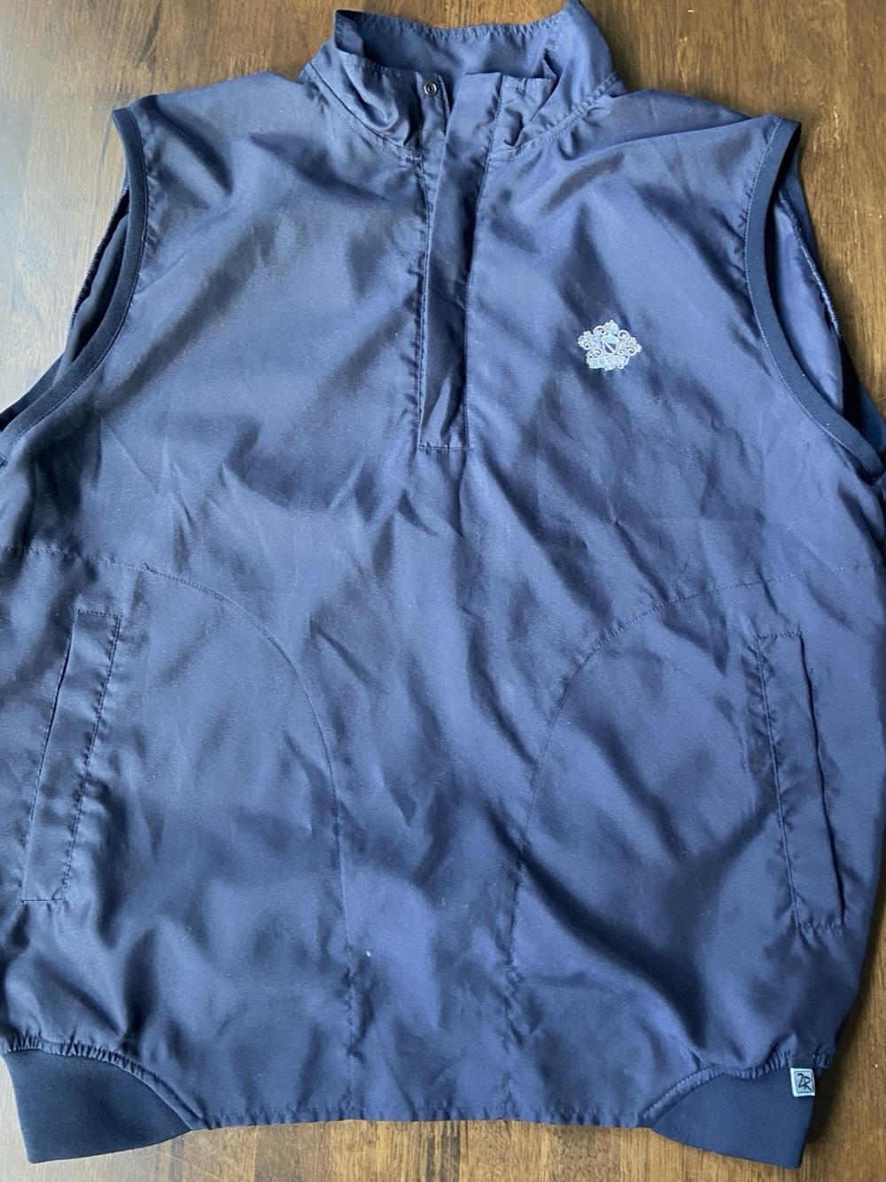 Zero Restriction Golf Wind Vest Mens Medium Navy River Oaks Country Club ROCC